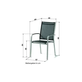 Sieger Meran Stapelsessel 61 x 57 x 98 cm graphit/grau