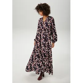 Aniston CASUAL Maxikleid Blumen Blau/Braun 36