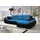 Fun Möbel Ecksofa Sofa KLEO mit Schlaffunktion Schwarz-Blau Ottomane Rechts - Schwarz