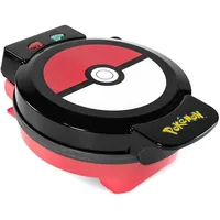 Uncanny Brands Waffelautomat Pokeball Rot/Schwarz/Weiß