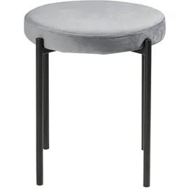 Home4You Hocker 2er Set, 38 x 45 cm - Grau Schwarz Samt Metallgestell stapelbar - 2er Set