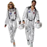 dressforfun Astronauten Kostüm, Karneval Kostüm Damen, Karneval Kostüm Herren, Astronaut Kostüm, Partner Kostüm, Gruppen Kostüm, Faschingskostüme Männer und Frauen, Galaxy, Space, Weltall - M