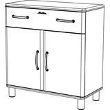 Tenzo Malibu Schrank Metall/Holzwerkstoff 86x41x92 cm