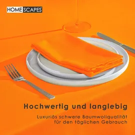 Homescapes Tischdecke 100% Baumwolle 137 x 178 cm Orange