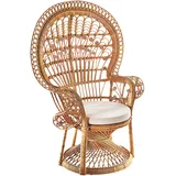 Rattansessel Pfauenthron Relaxsessel Korbsessel aus Rattan mit Kissen