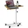 Relaxdays Laptoptisch höhenverstellbar, rollbar, neigbare Tischplatte, Mausablage, HBT: 68 - 88 x 61 x 40 cm, braun-weiß
