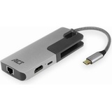 ACT (USB-C, 4 Ports), Dockingstation + USB Hub, Grau