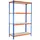 Proregal Schwerlastregal Stahl 150 x 90 x 50 cm Blau/Orange 4 Fachböden Fachlast 150 kg