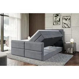 altdecor Boxspringbett AURA-Z KING - 160 x 200 - H3/H4 - Dunkelgrau