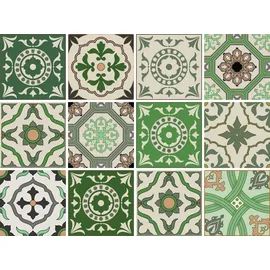 OTTO home Fliesenaufkleber Ornamente 12er Set grün Sticker
