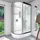 AcquaVapore Komplettdusche mit Schiebetür rechts 120 x 215 cm Weiß Sicherheitsglas D60-70M1L-ALL