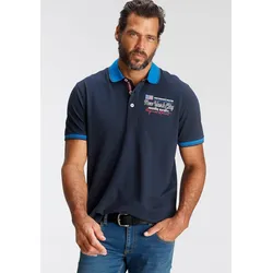 Poloshirt, Kurzarm, lässige Passform, bedruckt, Polokragen, Gr. XXL (60/62), marine, , 91574016-XXL