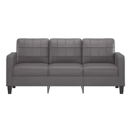vidaXL 3-Sitzer-Sofa Grau 180 cm Kunstleder