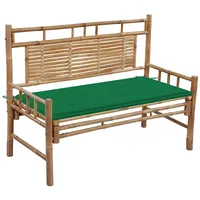 VidaXL Gartenbank mit Auflage 120 cm Bambus