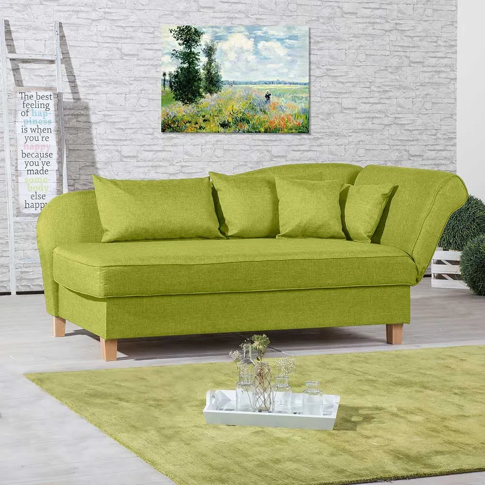 Recamiere in Gelbgrün Federkern