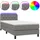 vidaXL Boxspringbett mit Matratze & LED Dunkelgrau 140x200 cm Stoff