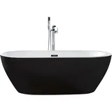 Beliani Badewanne freistehend schwarz 150 x 75 cm NEVIS