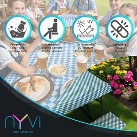nyvi Bierbankauflagen Set 130 x 70 cm blau 3-tlg.