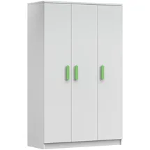 Deine Möbel 24 Kinderkleiderschrank INGE 19 in Weiß / Weiß + Grau / Weiß + Eiche Sonoma Jugendzimmer (Griffe in Rosa/Blau/Grün/Weiß/Eiche Sonoma/Grau) weiß