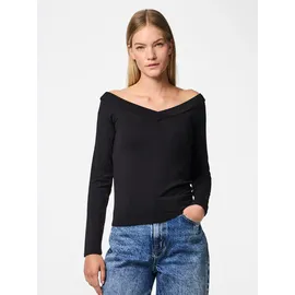 Pieces Langarmshirt Schwarz XS