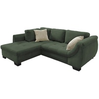 Mid.you Ecksofa, Grün, Textil, Buche, Streifen, 4-Sitzer, Füllung: Schaumstoff, Ottomane links, L-Form, 250x190 cm, Made in EU, Liegefunktion, Schlafen auf Sitzhöhe, Wohnzimmer, Sofas & Couches, Wohnlandschaften, Ecksofas