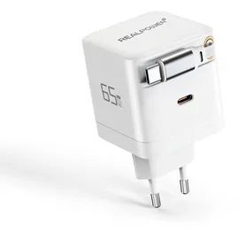 Realpower GaN Charger 65W weiss,65 Watt, 2x Type-C