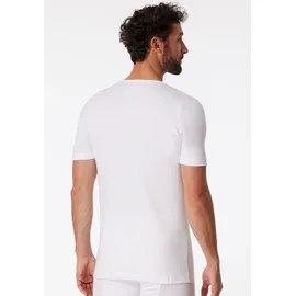 SCHIESSER Herren T-Shirt 2er Pack - "95/5", Organic Cotton T-Shirts im 2er-Pack, V-Ausschnitt, S-4XL Weiß M