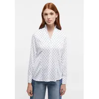 Eterna Damen Baumwollbluse Regular FIT 1/1 weiß/hellblau 42_D_1/1