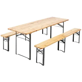 Oviala Holztisch-Set für 8/10 Personen Braun 220 cm Oviala