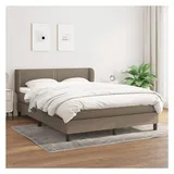 vidaXL Boxspringbett mit Matratze Taupe 180x200 cm Stoff