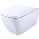 Geberit Tiefspül Wand-WC-Set Smyle Square Spülrandlos Inkl. WC-Sitz Weiß