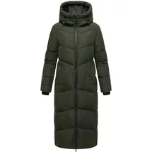 Marikoo Damen Steppmantel Lang Stepp Wintermantel gefüttert Outdoor warm Winterjacke Parka Kapuze Firella