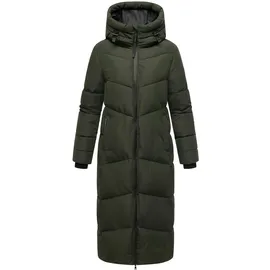 Marikoo Damen Steppmantel Lang Stepp Wintermantel gefüttert Outdoor warm Winterjacke Parka Kapuze Firella