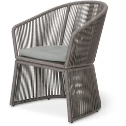 Tchibo - Dining-Sessel mit Textilgeflecht - 67x59x83cm - hellgrau - Stahl / Polyethylen / Polyester