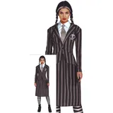 FIESTAS GUIRCA Schuluniform Gothic Familien Mädchen Kostüm – Halloween Kostüm Erwachsene Damen Größe 36-38 M