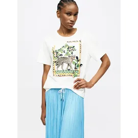 Marc Cain T-Shirt mit Leomotiv weiß 36