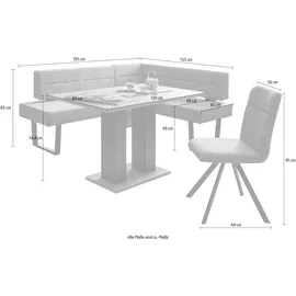 massivline&more Eckbankgruppe MASSIVLINE & MORE "Martina", blau (spanplatte, metall, mercury 121 blaugrau, blau, grau, schwarz), T:65cm, Holzwerkstoff, Massivholz, Polyester, Sitzmöbel-Sets, Eckbankgruppe, frei im Raum stellbar