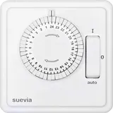 SUEVIA SU280447 Unterputz-Zeitschaltuhr analog Tagesprogramm 1200 W IP20 EIN/AUTO/AUS-Programm
