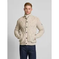 Lerros Strickjacke mit Stehkragen, Beige, XXL