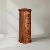 KADIMA DESIGN Rustikale Sheesham Kommode 35 x 85 x 35 cm 4 Schubladen braun