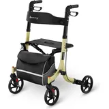 Uniprodo Alu Rollator Faltbar Gehilfe schwarz