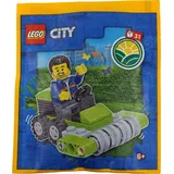 LEGO Minifigur City Arbeiter Worker mit Rasenmaeher 952303 NEU! Menge 1x - Bunt