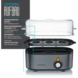 Arendo Frühstücks-Set in grau Wasserkocher / Toaster / Eierkocher