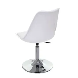 Mendler 2er-Set Drehstuhl Malmö T501, Stuhl Küchenstuhl, höhenverstellbar, Kunstleder ~ weiß, Chromfuß