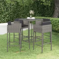vidaXL Gartenbar-Set 5-tlg. Grau