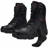 Wüsten-Dschungelstiefel mit seitlichem Reißverschluss, wasserdichter taktischer Militär-Herren-Outdoor-Stiefel mit Sportsocken, langlebige Armee-Kampfstiefel, bequeme Arbeitsstiefel ( Color : Black , - 43 EU