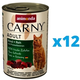 Animonda Carny Adult Rind, Reh & Preiselbeeren 12 x 400 g