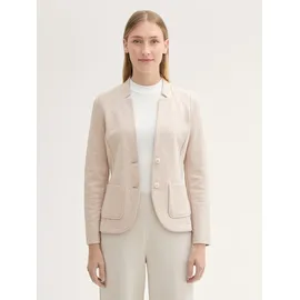 Tom Tailor Damen Slim Fit Blazer mit Ottoman Struktur, beige, Uni, Gr. S