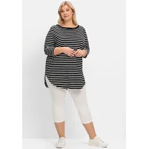 sheego Longshirt in schwarz-weiß | Gr.: 52/54