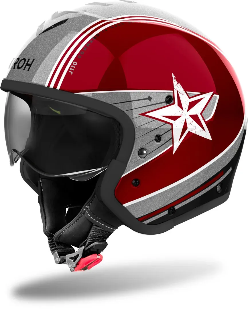 Airoh J110 Command Jet Helm, grijs-zilver, M Voorman